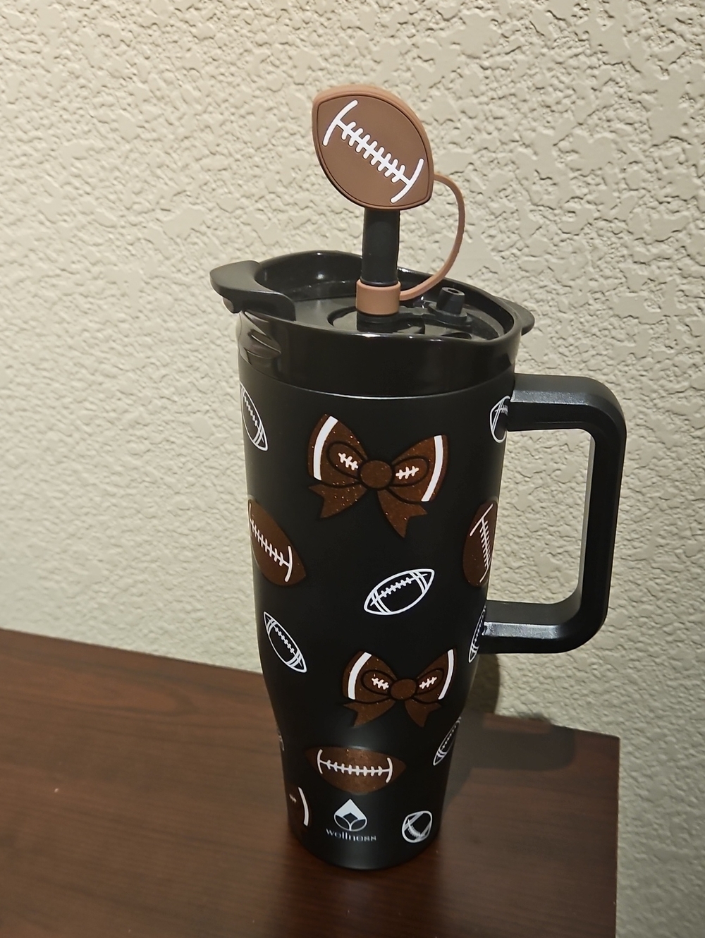 Wellness Double Wall Stainless Steel Insulated Tumbler - 40 Oz - Football